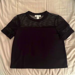Forever 21 Mesh Black Crop Top Shirt — Medium (U.S.)